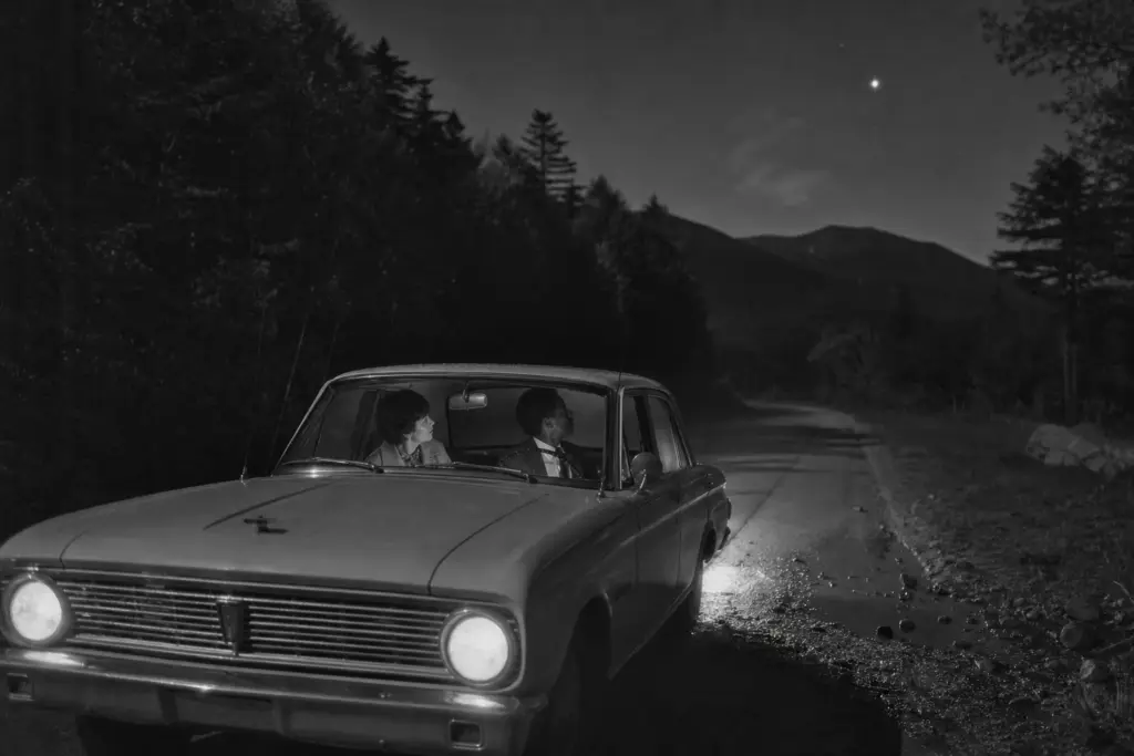 Night Drive Through the White Mountains