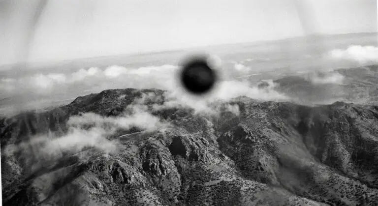 Disc-shaped object over Chilean landscape (2014-style photo)