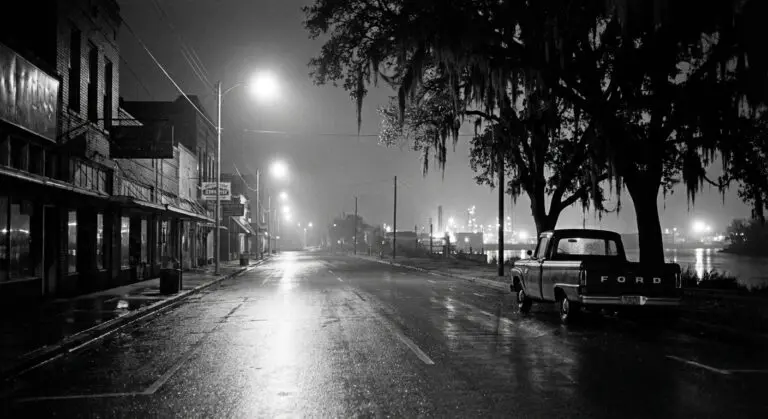 Small Town Night Exterior