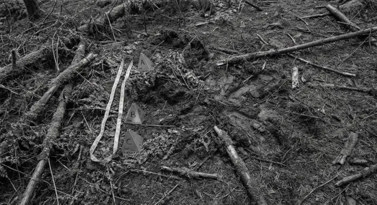 Police evidence photo of ground traces