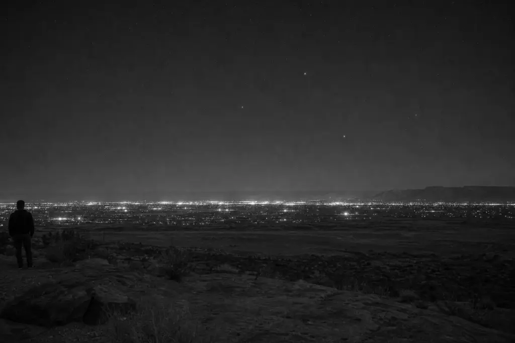 Three Steady Lights Above Grand Junction