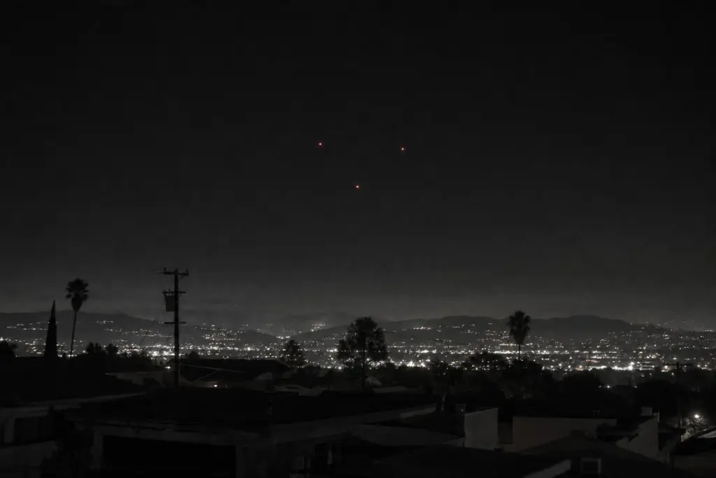 Three Red Lights Over El Cajon