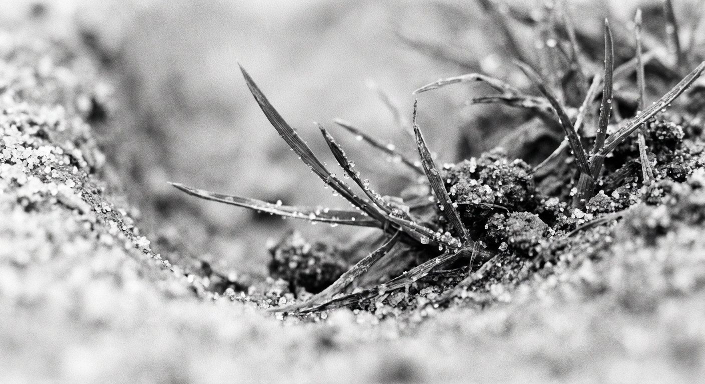 Close-up of residue on grass