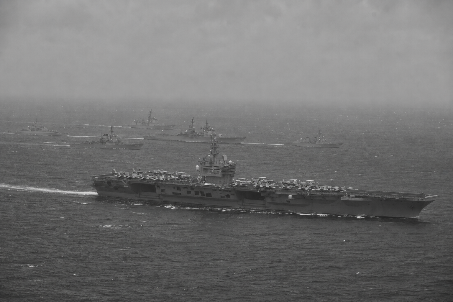 Carrier strike group at sea