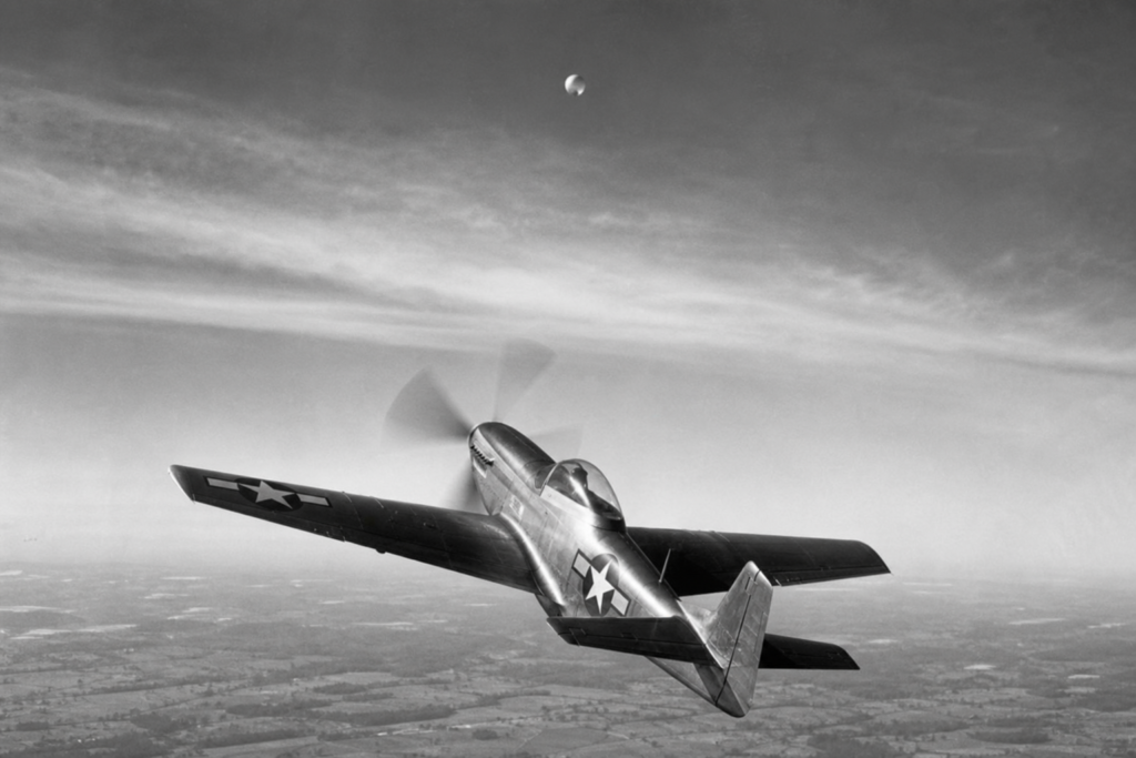 Mantell Mustang Climbs Toward Unknown Object