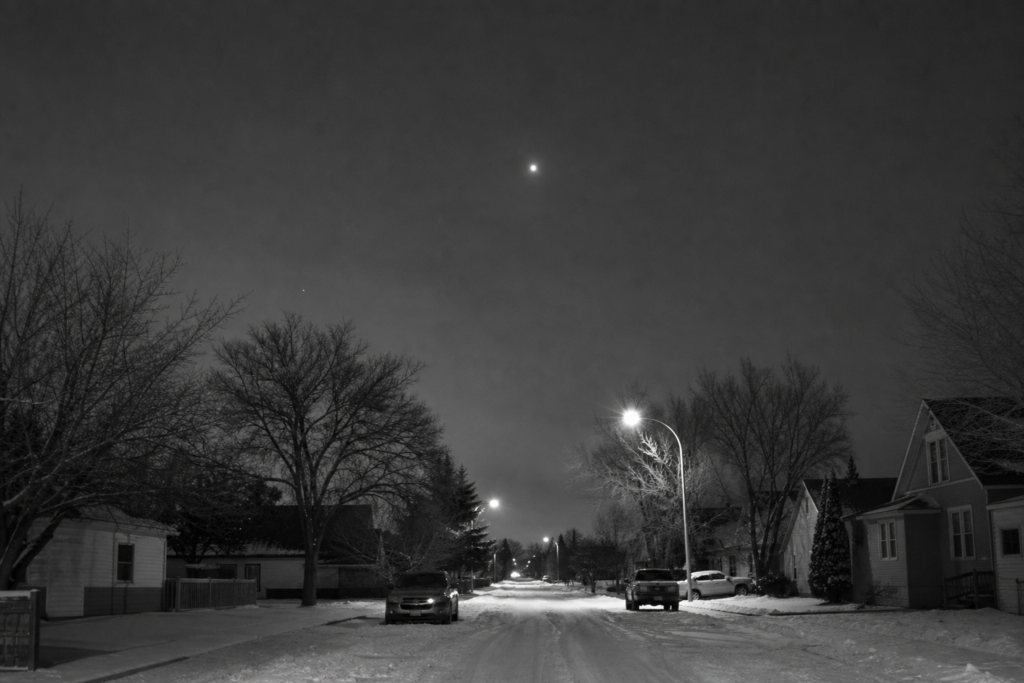Winter night over Prince Albert