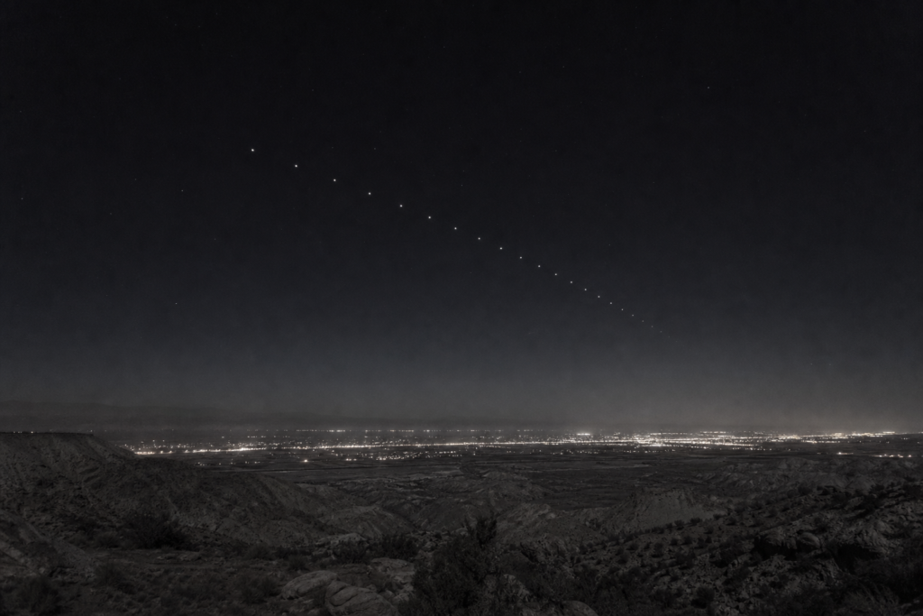Linear lights over western Colorado