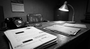 Bolender Memo on desk, 1969