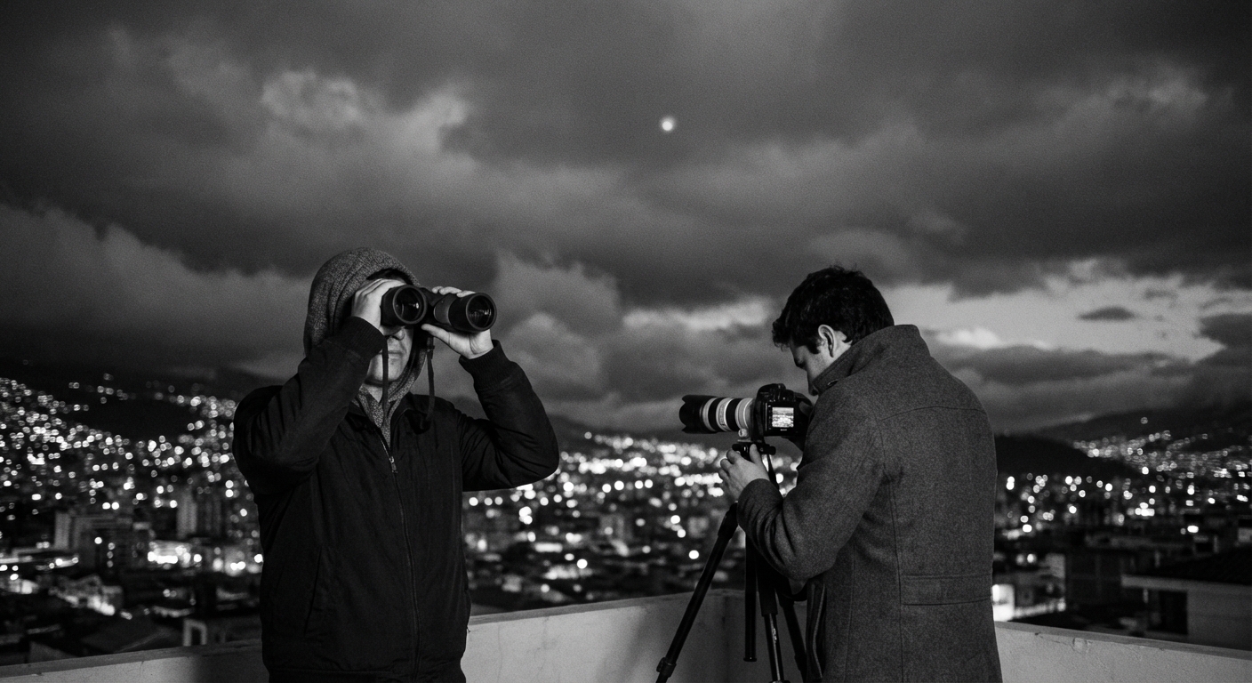 Night sky watch over Quito