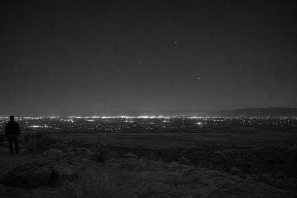 Three Steady Lights Above Grand Junction