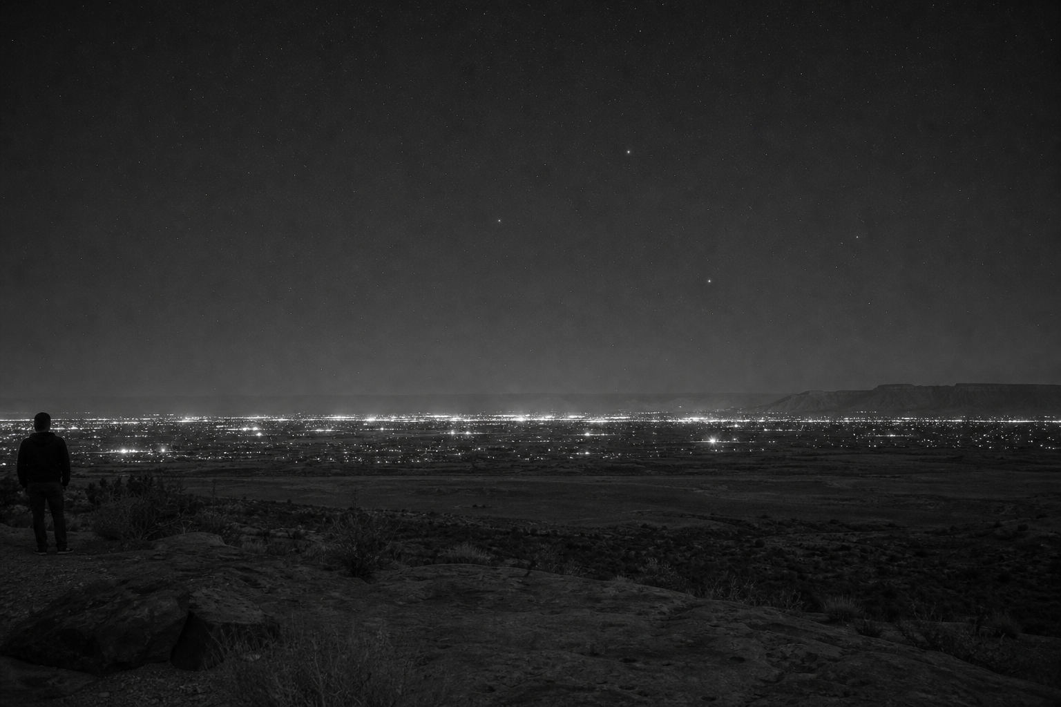 Three Steady Lights Above Grand Junction