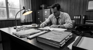 Condon Report on desk, 1969
