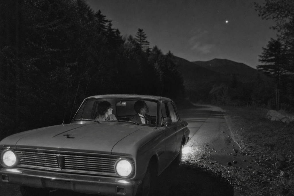 Night Drive Through the White Mountains