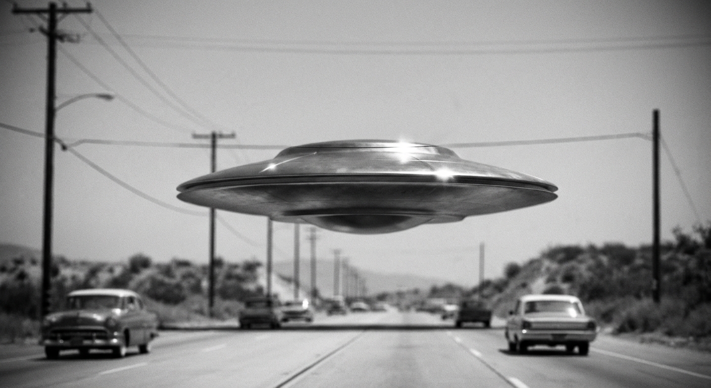 Close-up of disc over highway