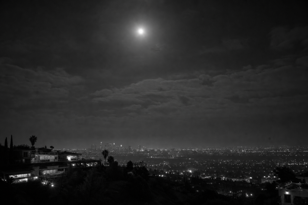 Bright light above Los Angeles