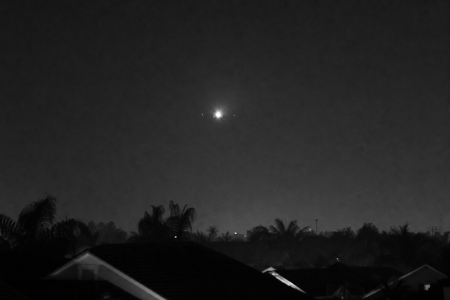 Ordinary Aircraft Light at Night