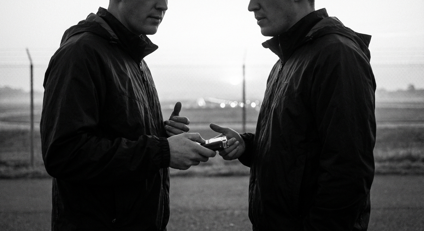 Field interview at an airbase perimeter