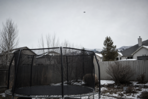 Reported Oval Above Backyard Trampoline
