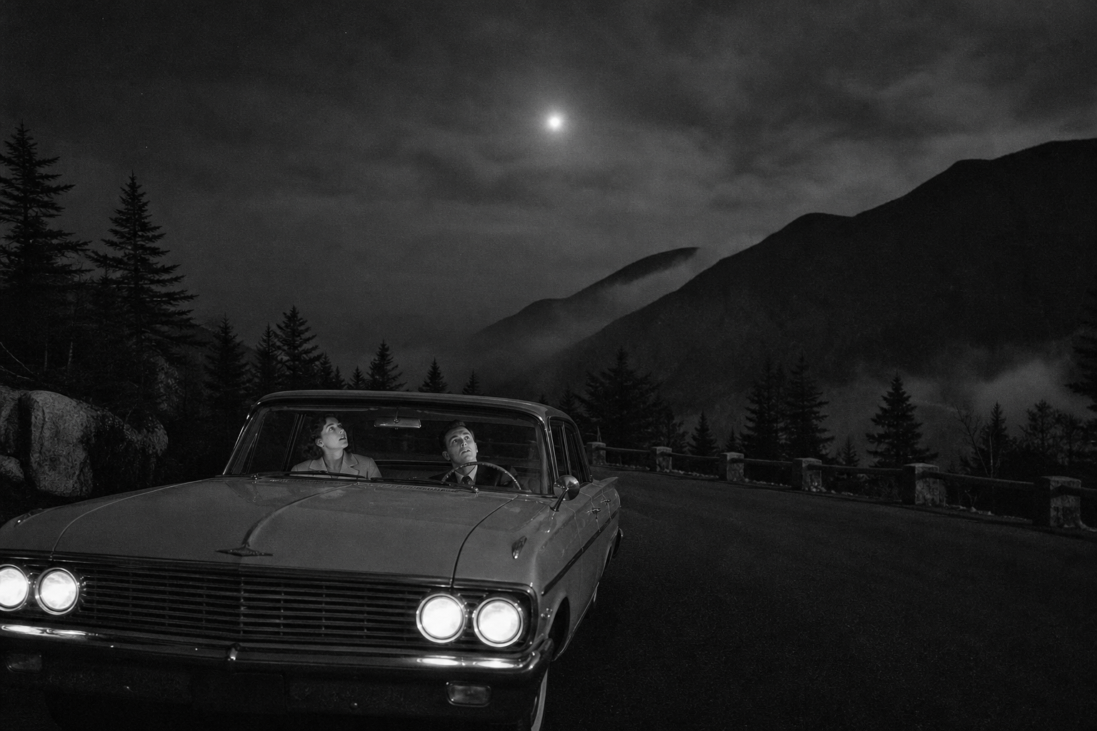 Night Drive Through Franconia Notch