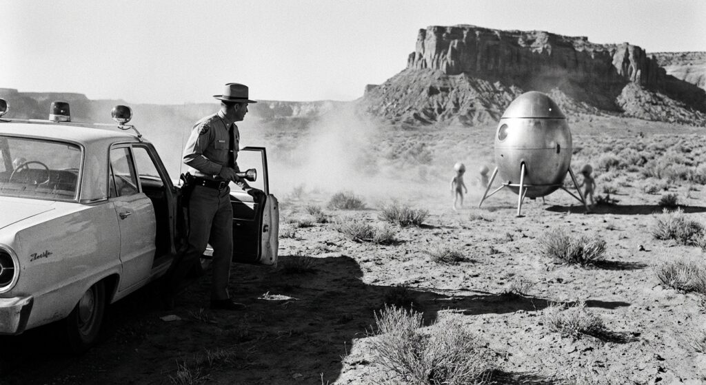 Socorro desert landing scene