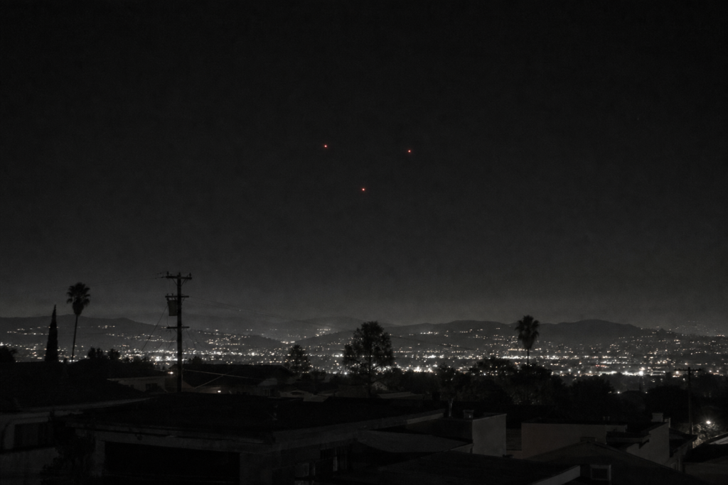 Three Red Lights Over El Cajon