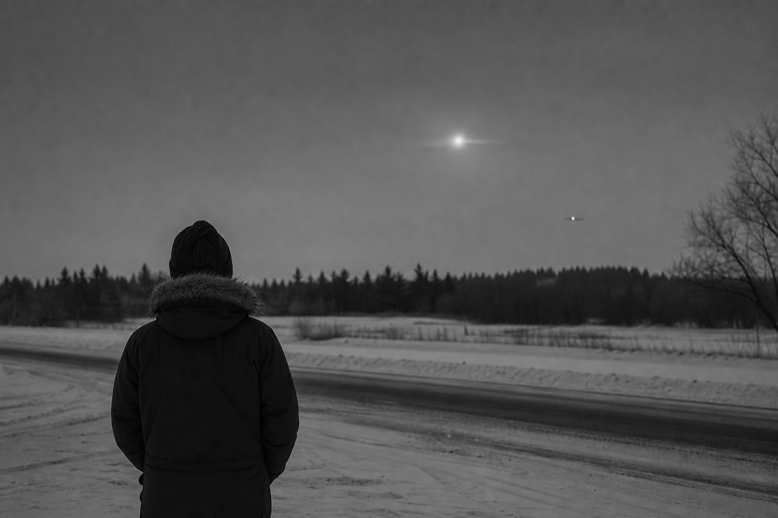 Ambiguous light in the winter sky
