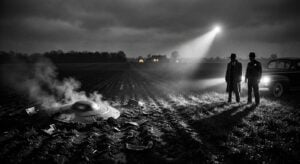 Night crash site in rural Missouri