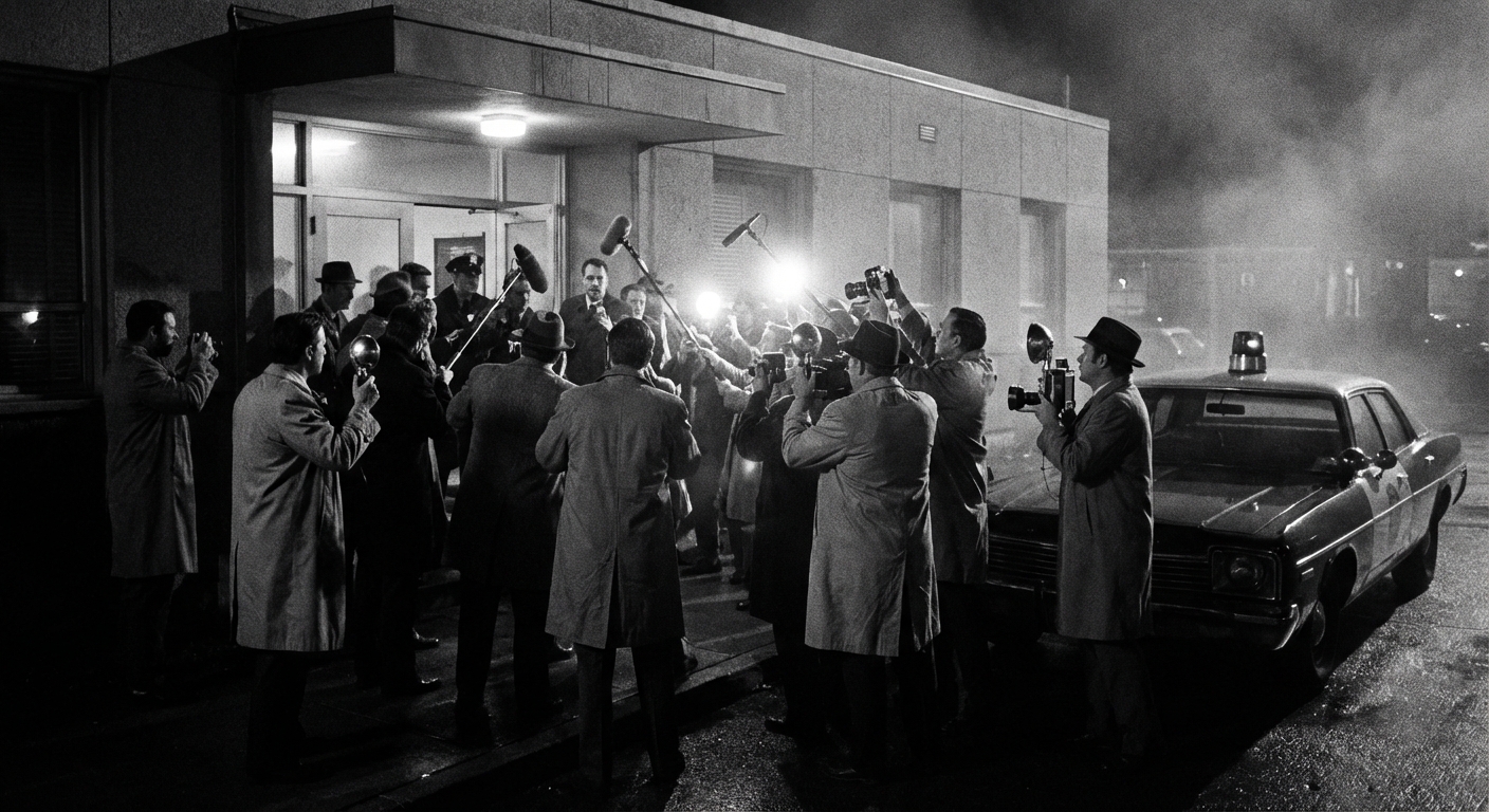 Media Storm Outside Station