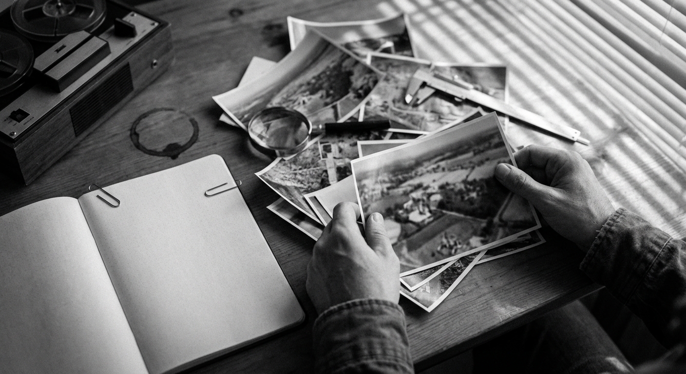 Evidence fragments on table