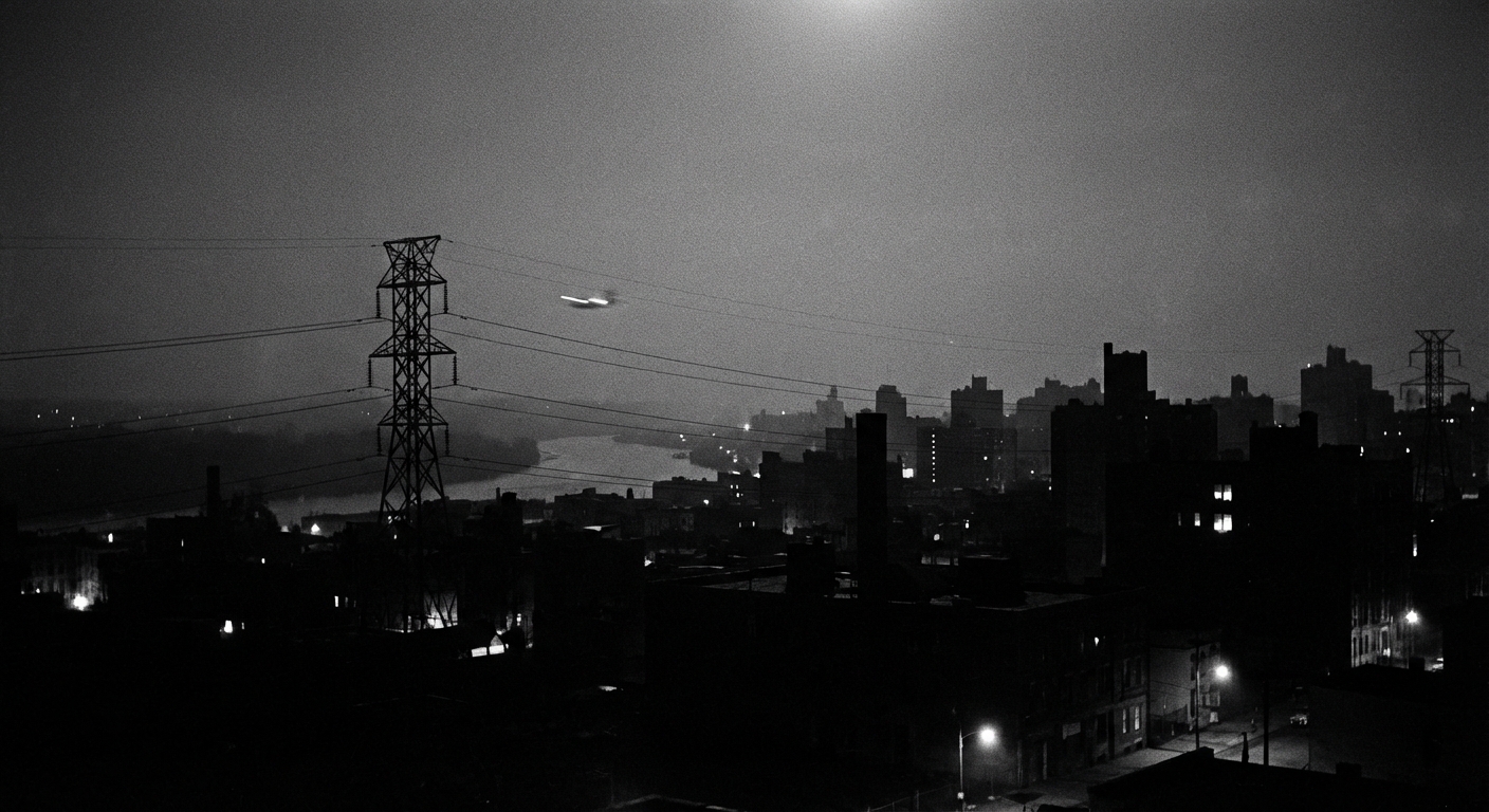 Citywide blackout under transmission lines