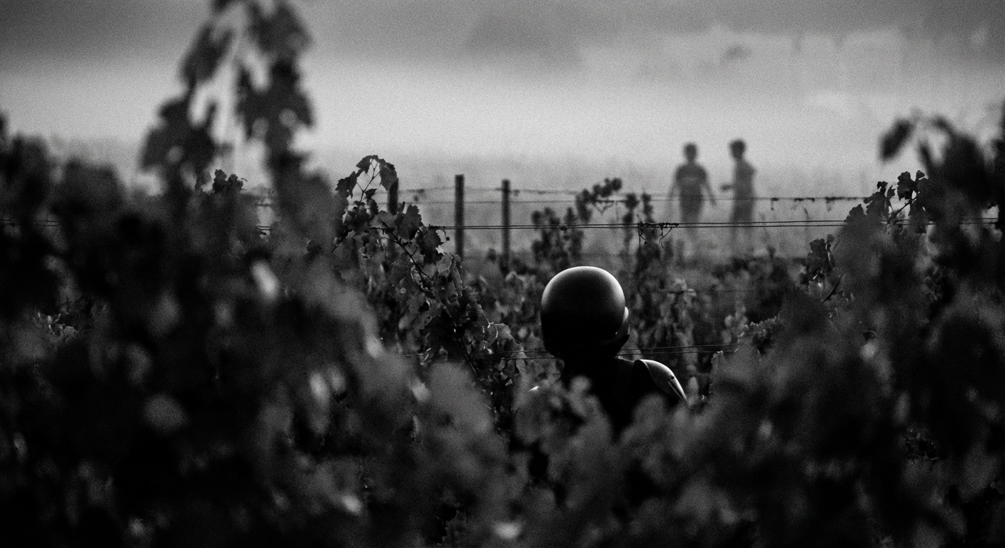 Humanoid Glimpse Between Vines