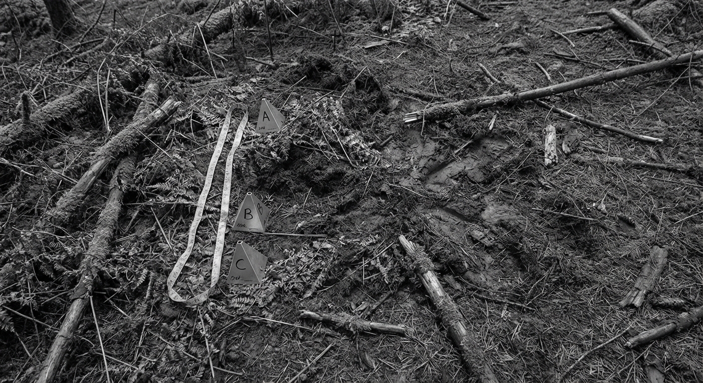 Police evidence photo of ground traces
