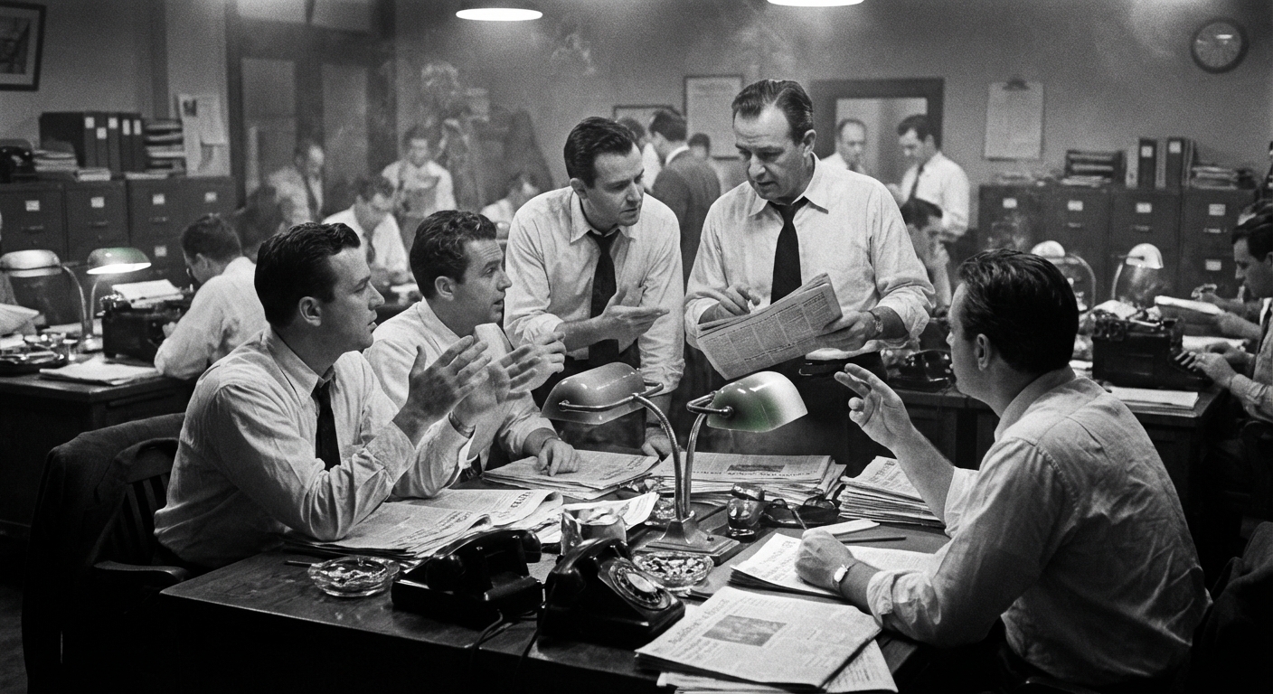 Newspaper press room reaction