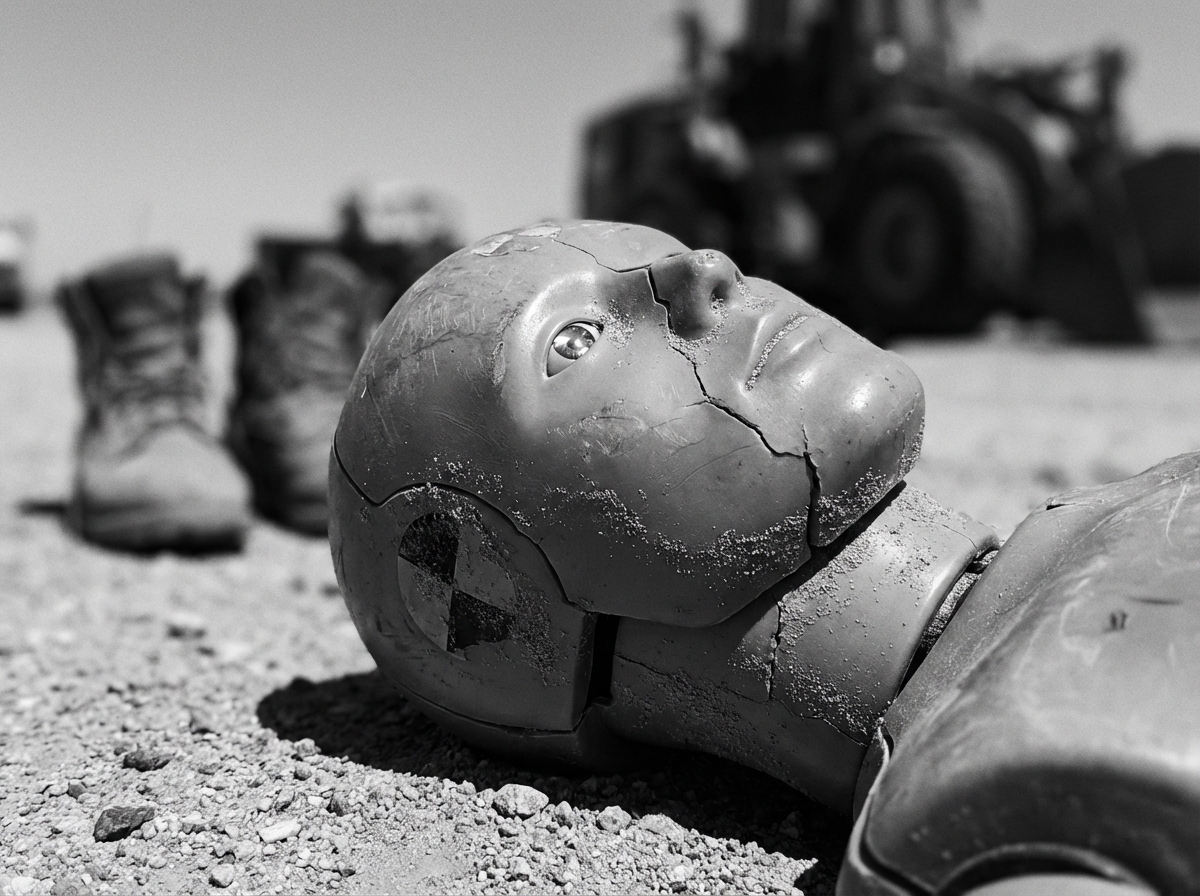 Crash dummy close-up ambiguity