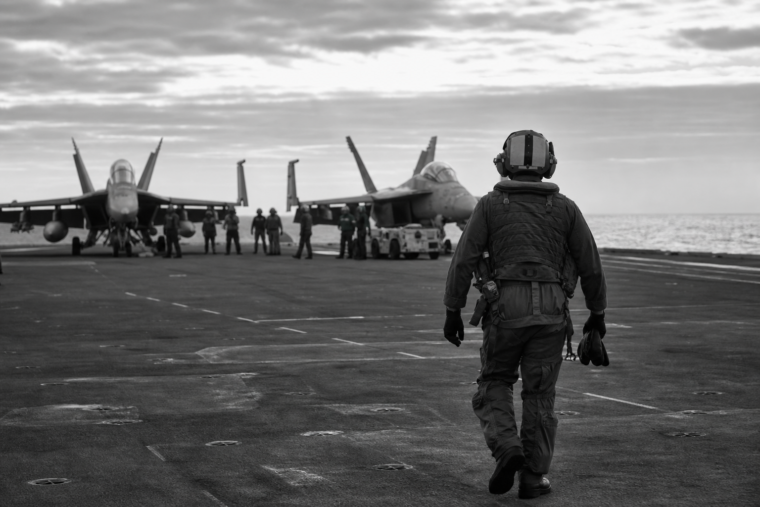 Navy Flight Operations at Dusk
