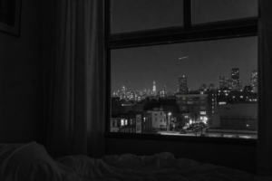 Flash Beyond a San Francisco Bedroom Window