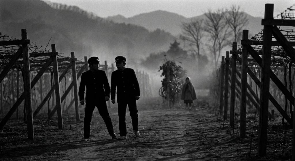 Vineyard Encounter at Dusk