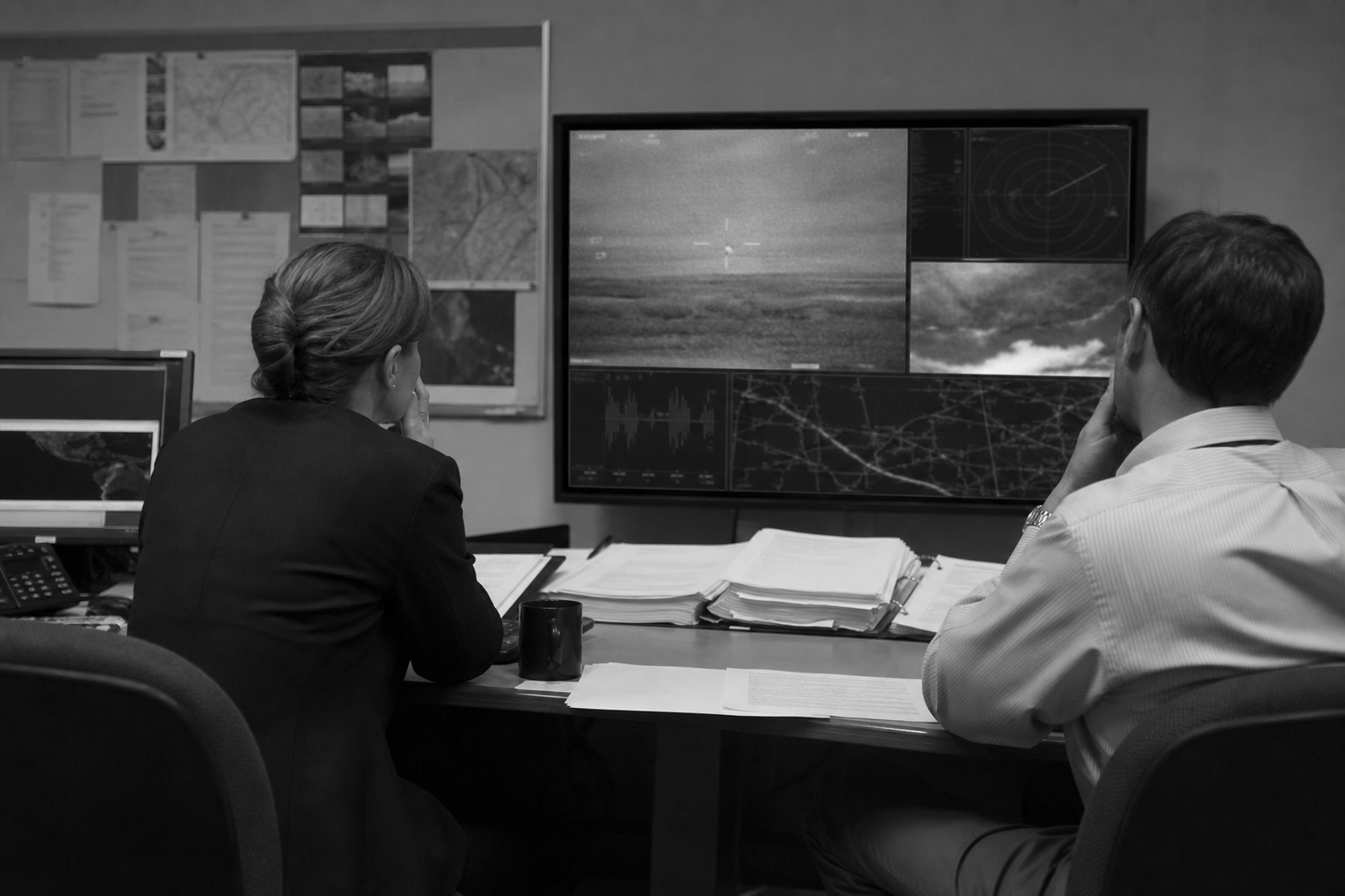 Analysts reviewing incomplete sensor evidence