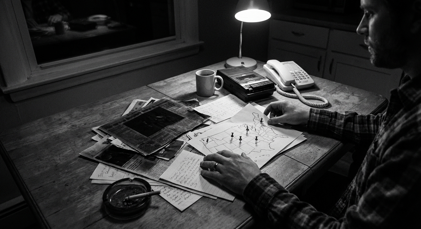 Investigator with clippings