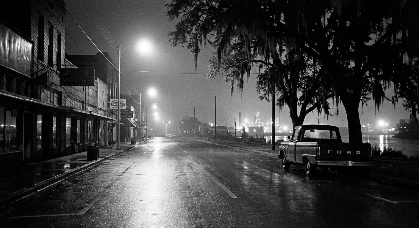 Small Town Night Exterior