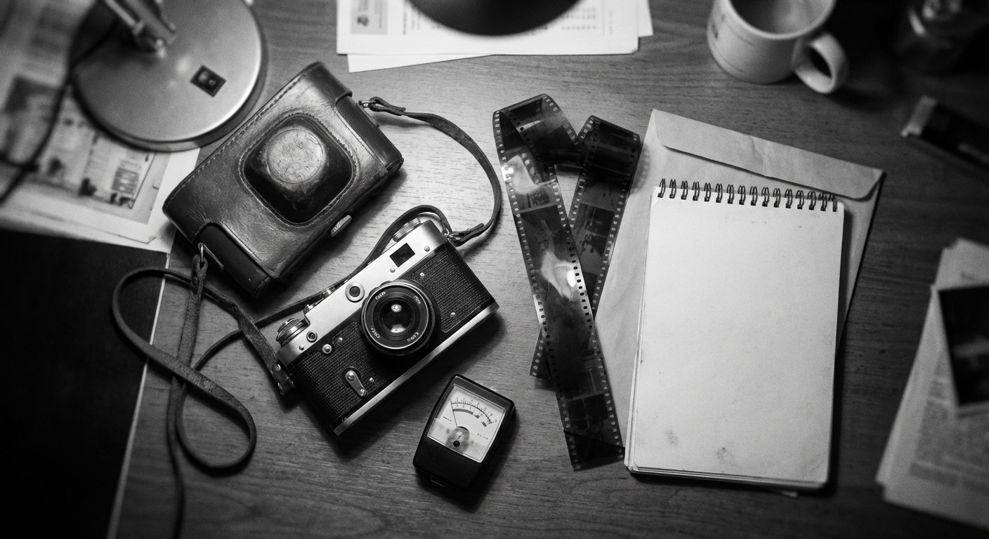 1965 camera and evidence table
