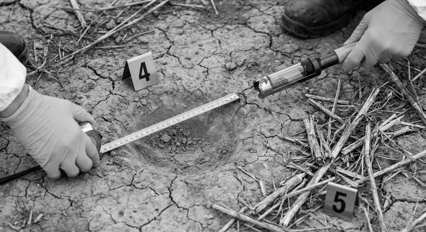 Investigators measuring traces