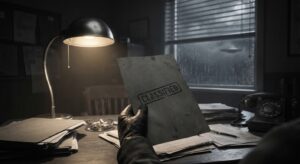 Classified Memo and Night Sky
