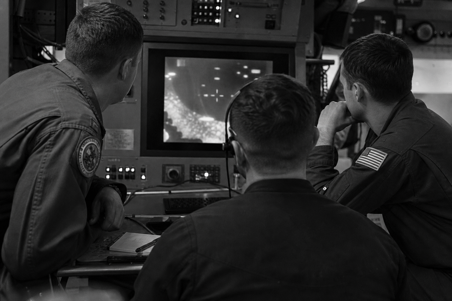 Navy Crew Reviewing Sensor Footage