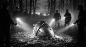 Acorn-shaped object in the woods